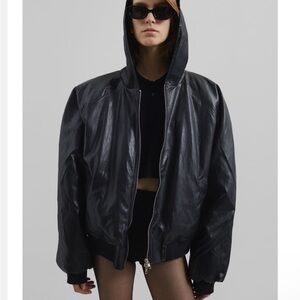 NEW The Frankie Shop Black Leather Jacket